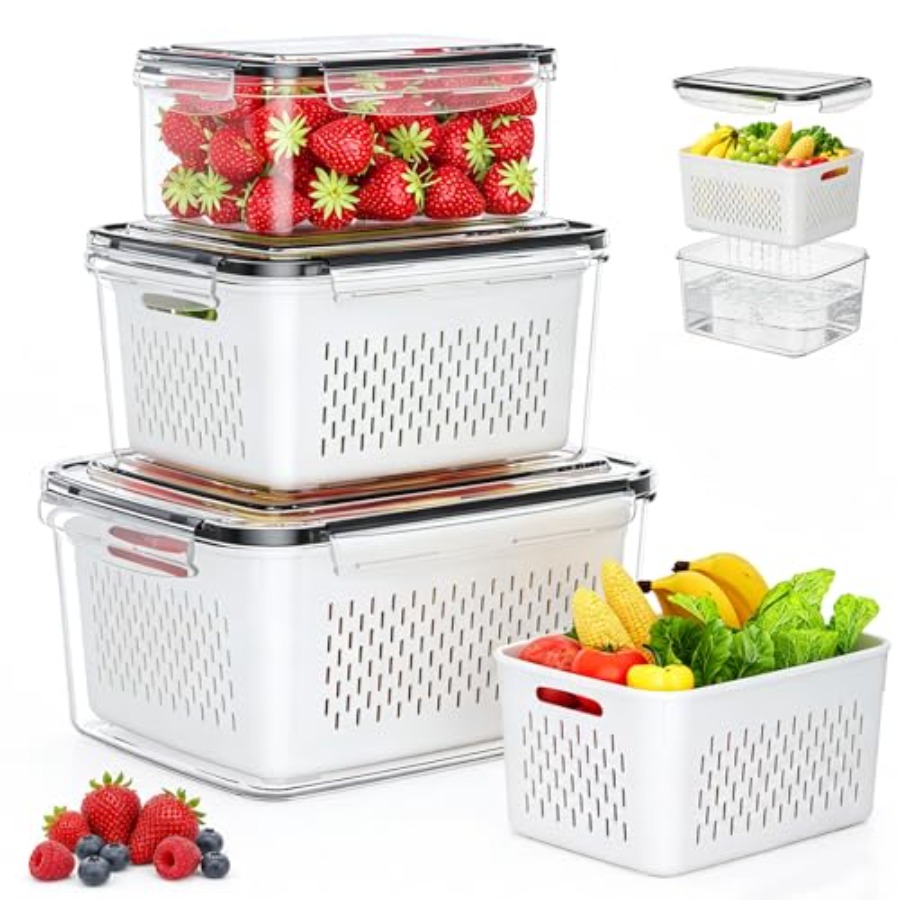 Food Storage Acrylic Containers - Fruit Storage Containers for Fridge -