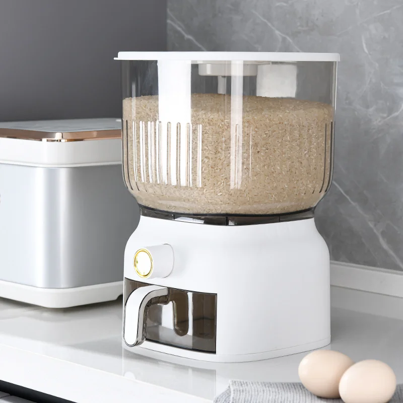 Food Storage Acrylic Containers - 10KG Kitchen Rice Bucket Storage Box
