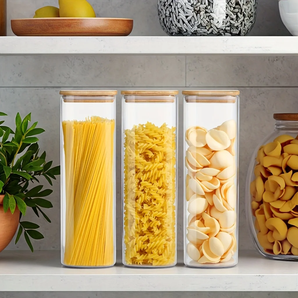 Food Storage Acrylic Containers - Modern 26/42oz Glass Storage Canister Square