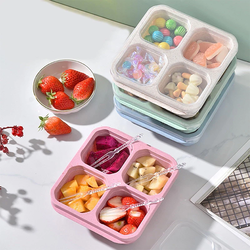 Food Storage Vegetables - 4 Grids Food Storage Box Portable