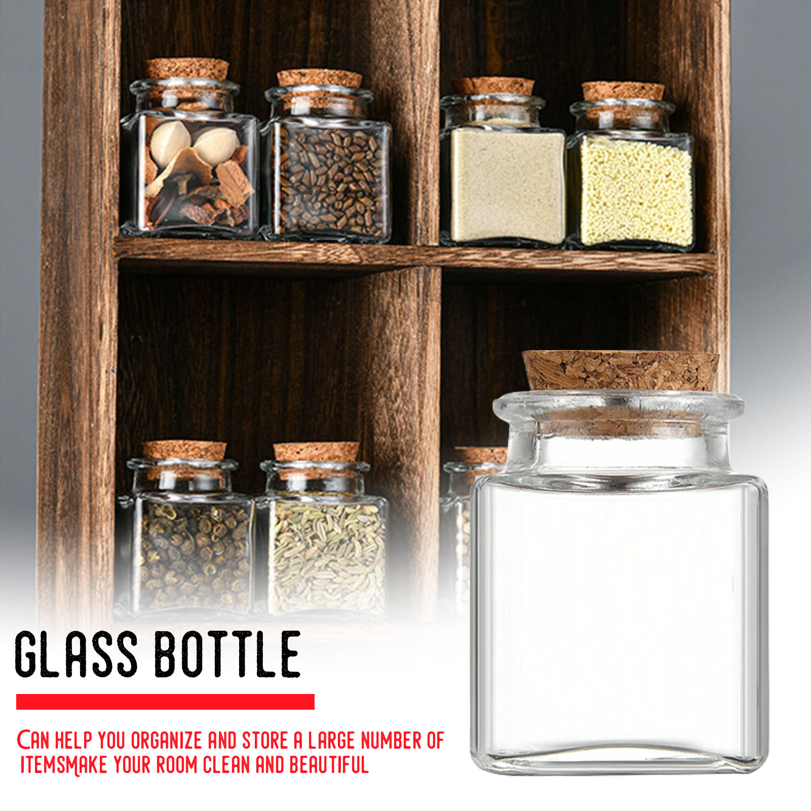 Food Storage Jar Glass - 1/5/10Pcs Glass Storage Jars Kitchen Pantry