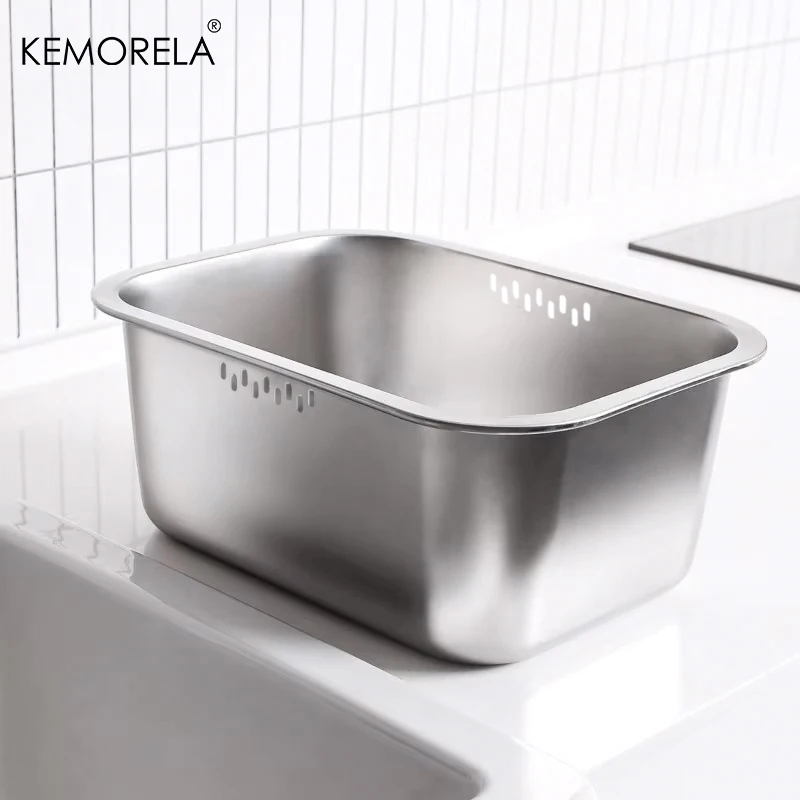 Food Storage Organiser - 10L Portable Stainless Steel Washing-up Bowl