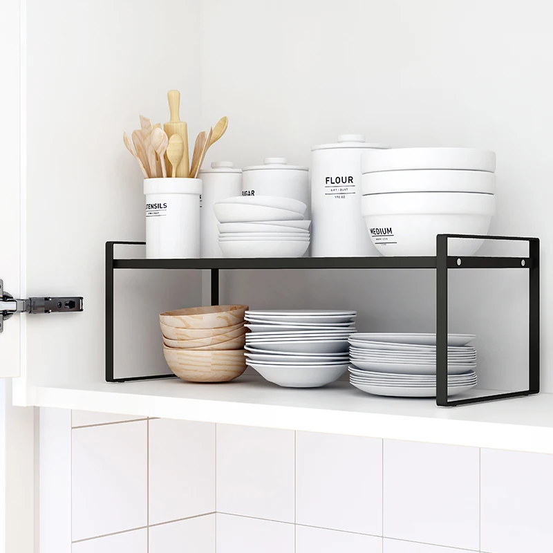 Food Storage Organiser - Steel Kitchen Dishes Bowl Storage Rack