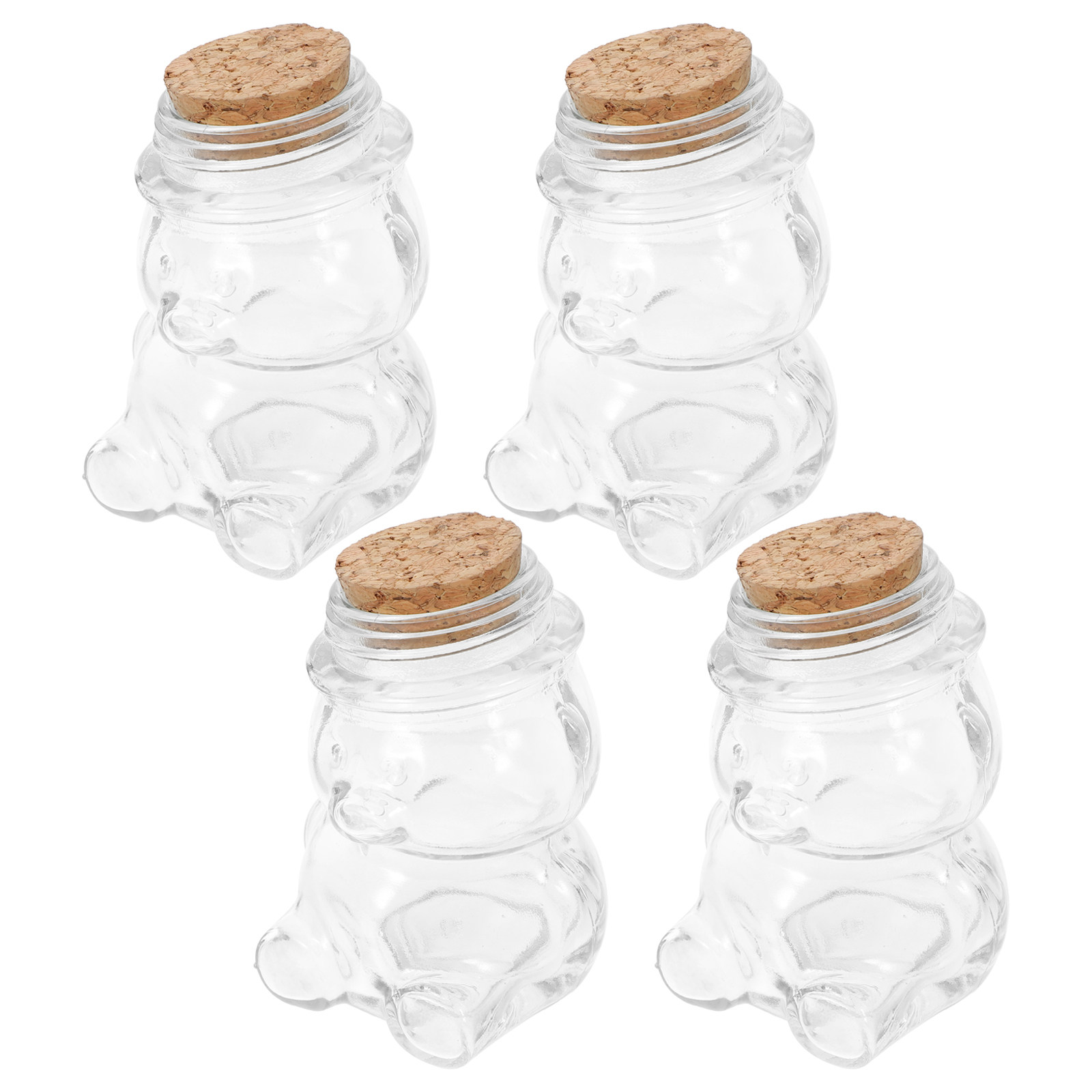 Food Storage Containers Glass - 4Pcs Glass Candy Jar Set Transparent