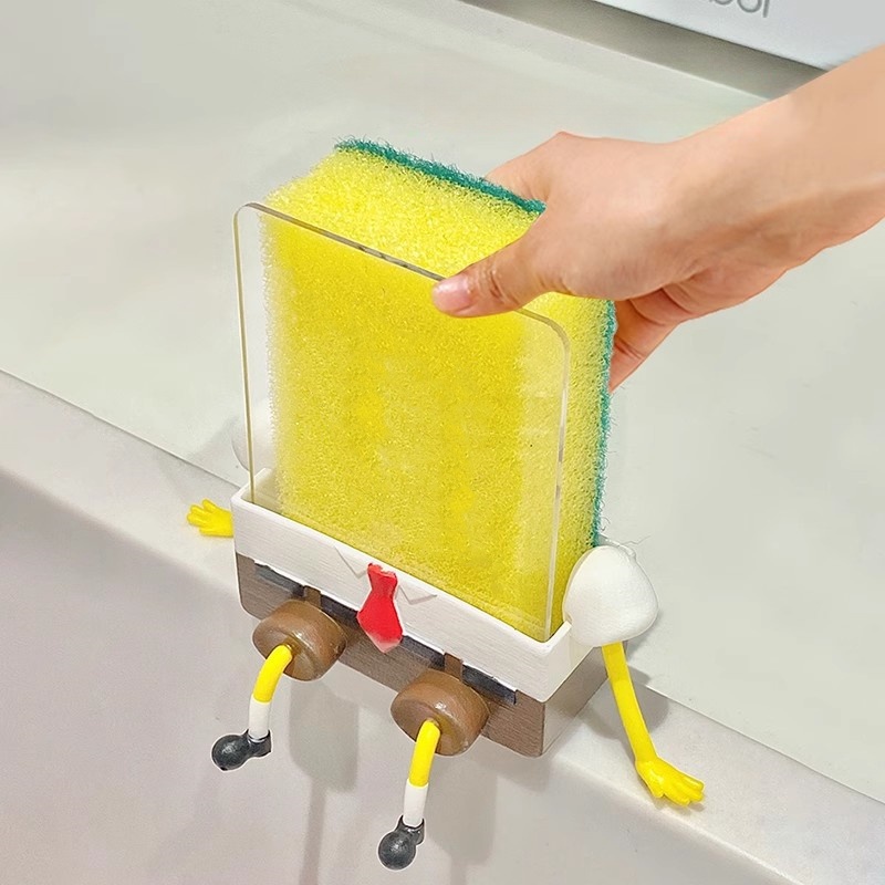 Food Storage Organiser - Dishwashing Cartoon Sponge Storage Rack Wash