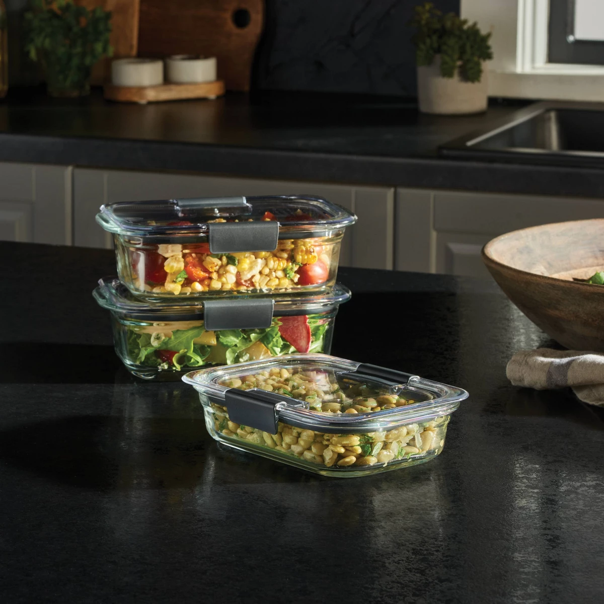 Food Storage Containers Glass - Rubbermaid 6pc (set of 3) Brilliance