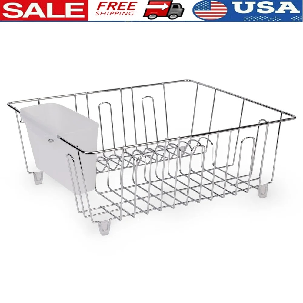 Food Storage Organiser - Small Wire Dish Rack Kitchen Organizer