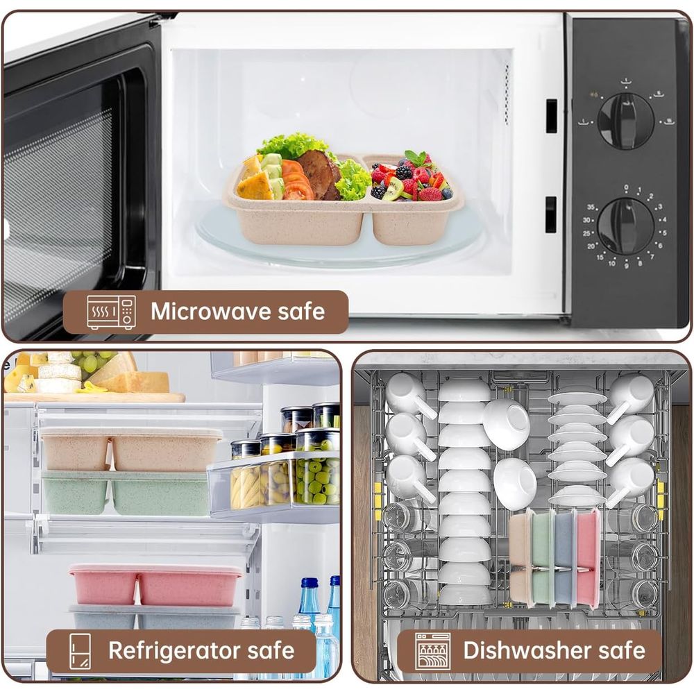4 Pack Bento Lunch Box, 2 Comp - Food Storage Safe review and price