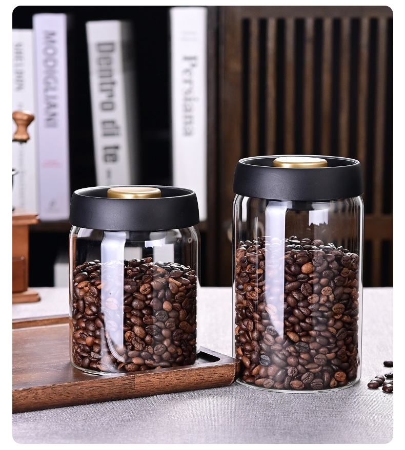 Coffee Bean Storage Jar, Vacuu - Food Storage Jar Glass review and price