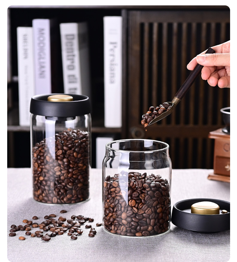 Coffee Bean Storage Jar, Vacuu - Food Storage Jar Glass review and price