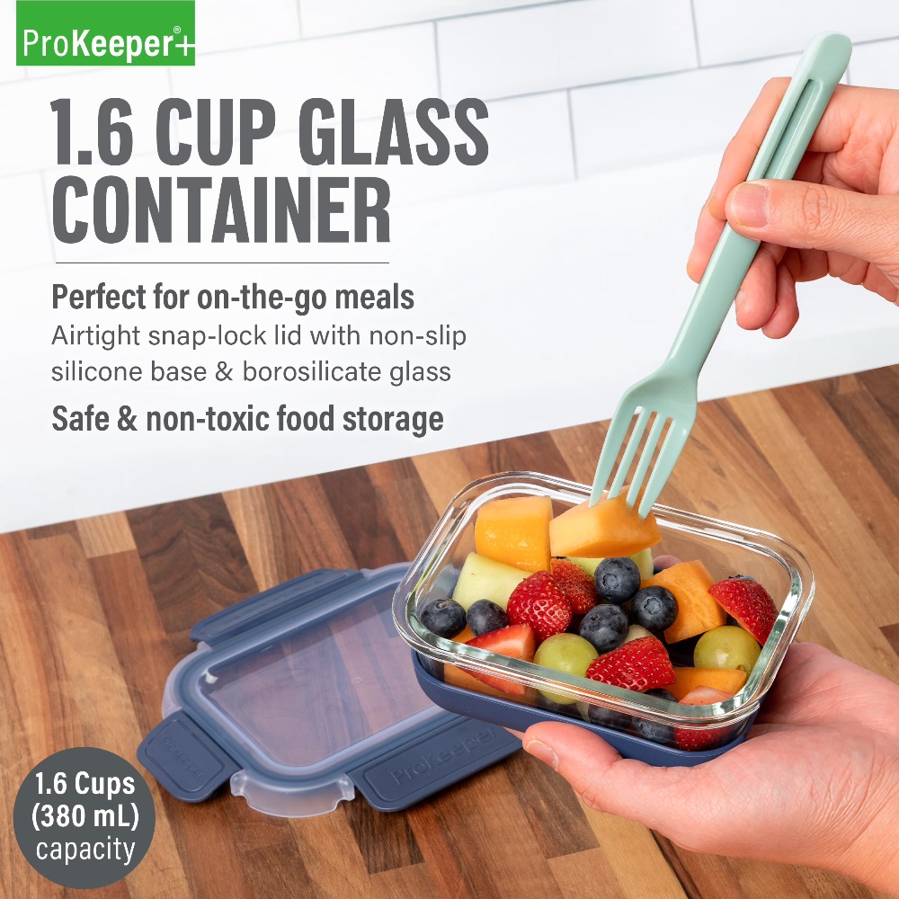 2 Pack 1.6 Cup Glass Food Stor - Food Storage Containers Glass review and price