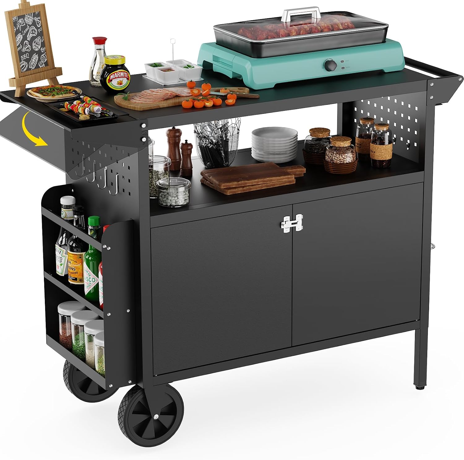 Outdoor Grill Cart Table With  - Food Storage Table review and price