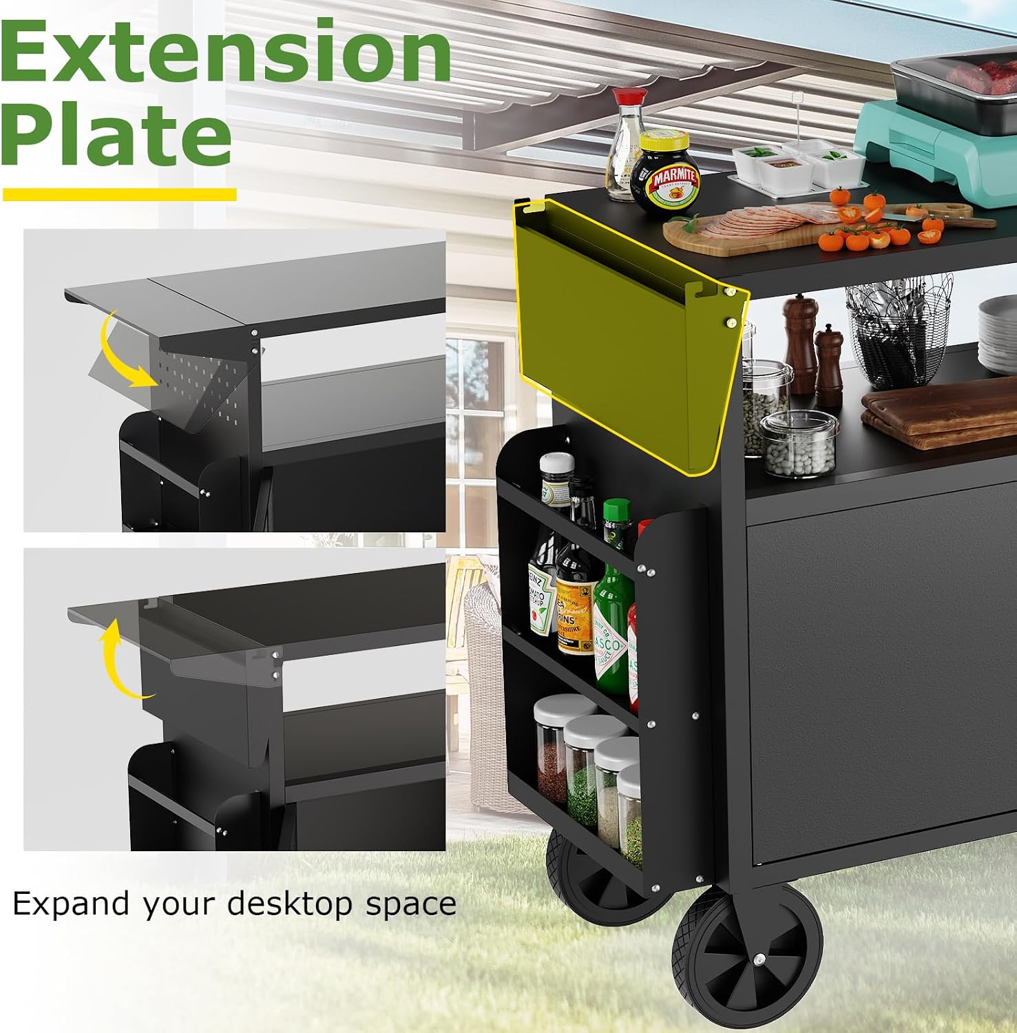Outdoor Grill Cart Table With  - Food Storage Table review and price