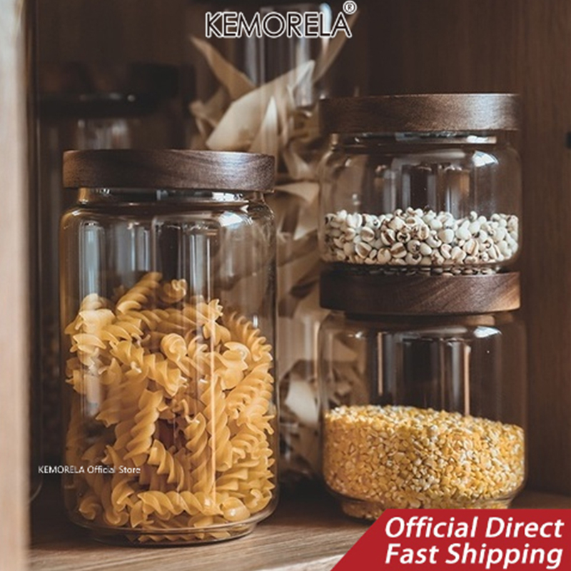 Wood Lid Glass Airtight Canist - Food Storage Jar Glass review and price