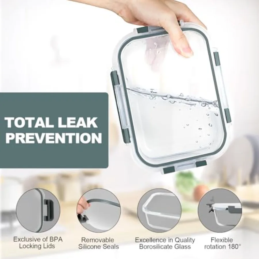 10 Pack Glass Meal Prep Contai - Food Storage Containers Glass review and price