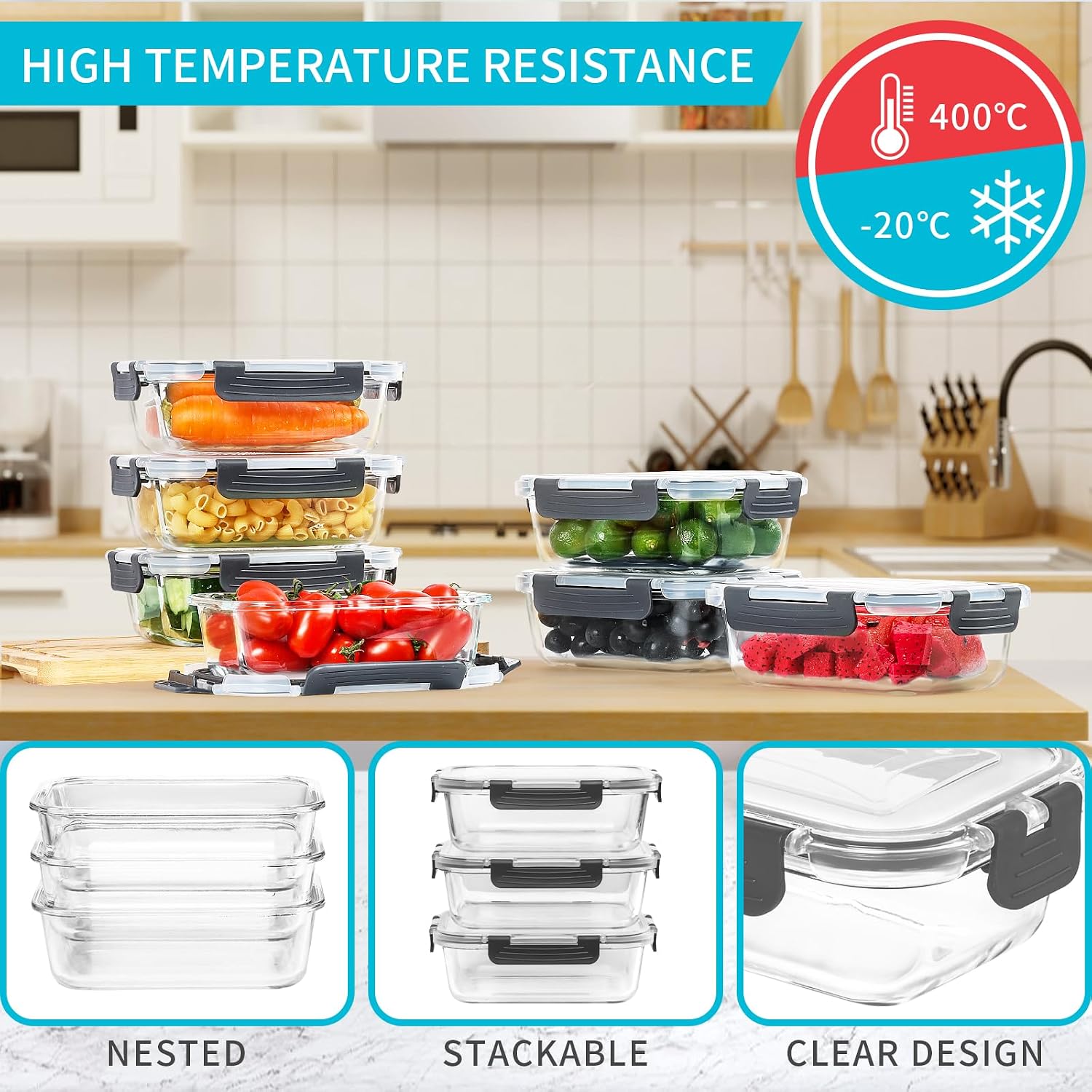 10 Pack Glass Meal Prep Contai - Food Storage Acrylic Containers review and price
