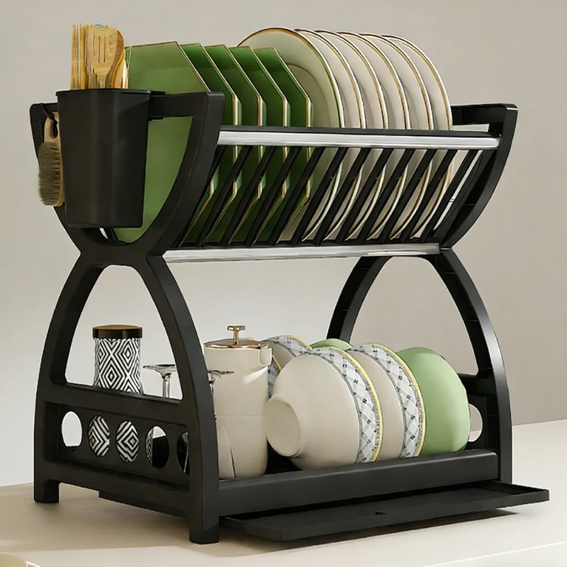 2 Tier Dish Drying Rack Kitche - Food Storage Organiser review and price