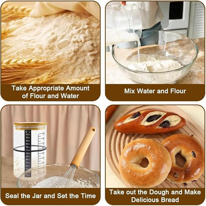 Sourdough Starter Jar Kit Sour - Food Storage Containers Glass review and price
