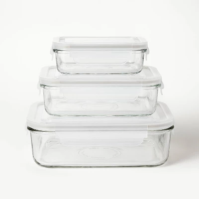 6pc (Set of 3) Glass Food Stor - Food Storage Containers Glass review and price