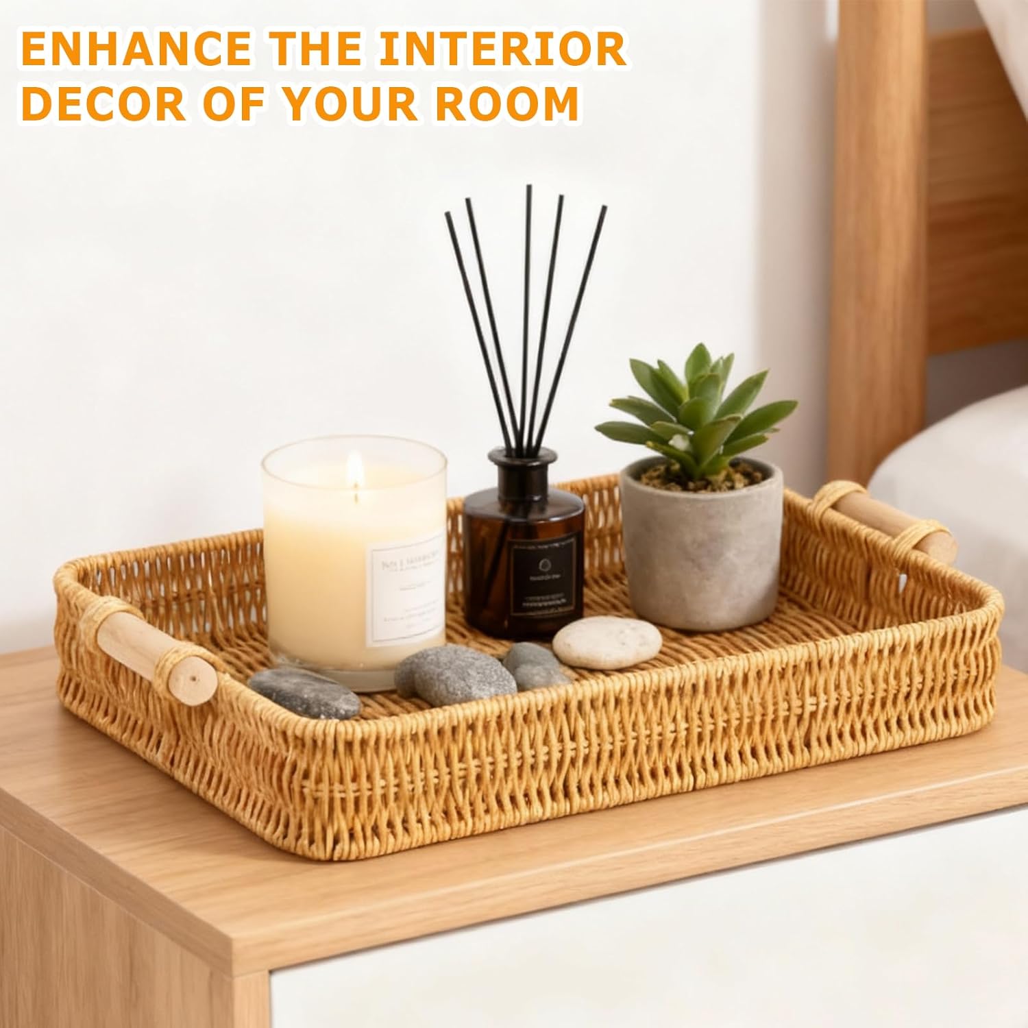 Wicker Tray Rectangular Rattan - Food Storage Essentials review and price