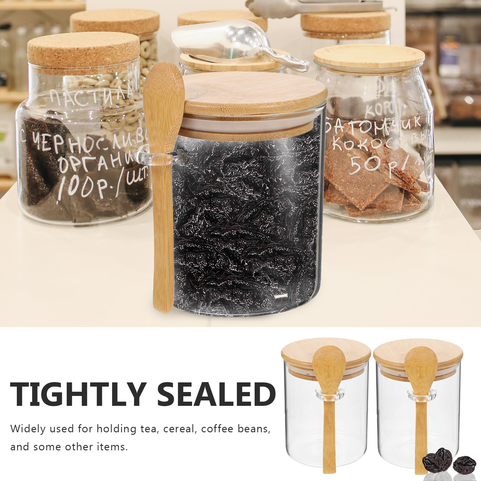2 Pcs Flour Sugar Storage Cont - Food Storage Containers Glass review and price