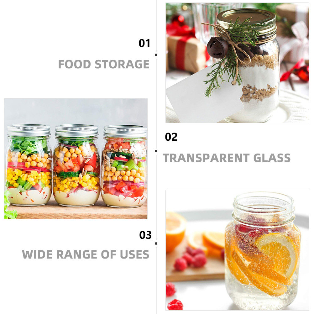 6Pcs Transparent Round Glass J - Food Storage Jar Glass review and price
