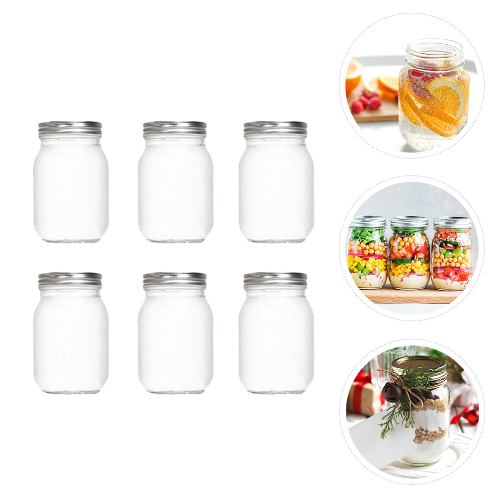 6Pcs Transparent Round Glass J - Food Storage Jar Glass review and price