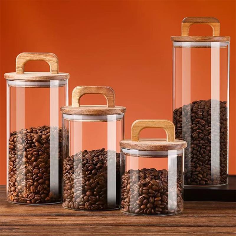 Clear Glass Jar with Bamboo Li - Food Storage Jar Glass review and price