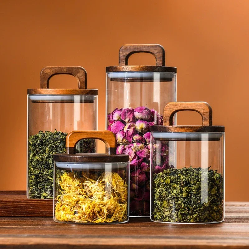 Clear Glass Jar with Bamboo Li - Food Storage Jar Glass review and price