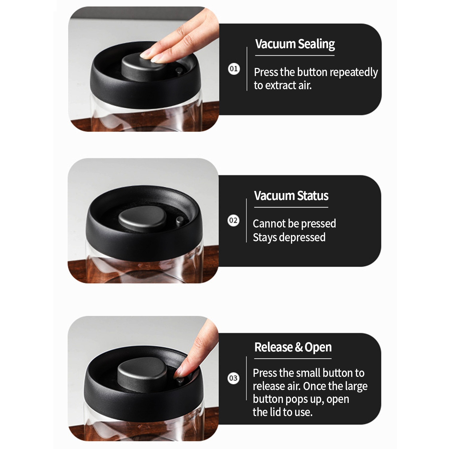 OANKR Vacuum Coffee Canister 5 - Food Storage Containers Glass review and price