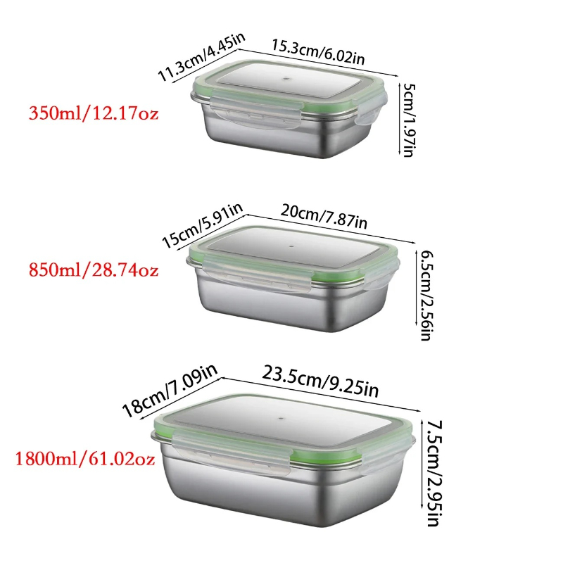 304 Stainless Steel Lunch Box  - Food Storage Quart review and price
