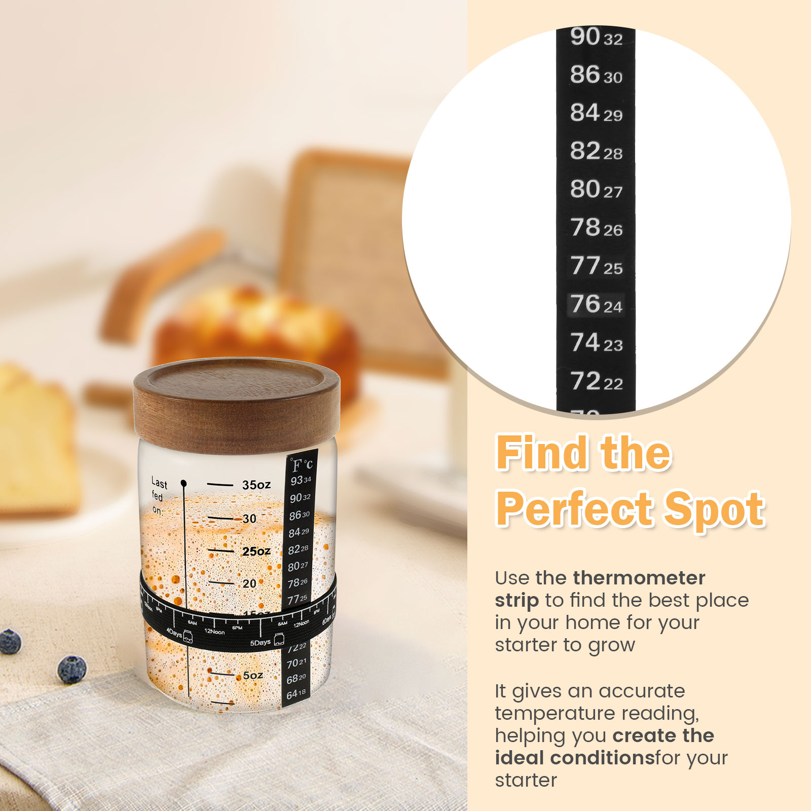 Sourdough Starter Jar Kit 1000 - Food Storage Jar Glass review and price