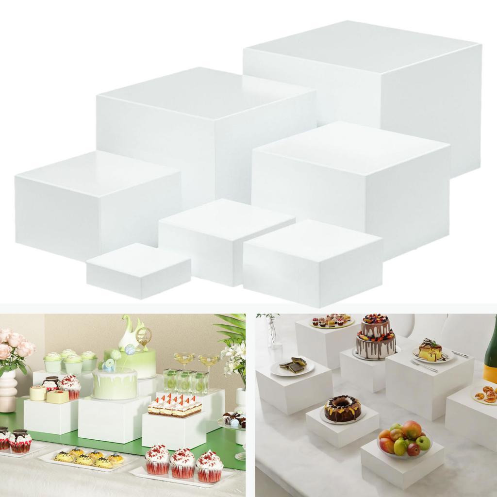 7 Pieces Acrylic Cube Display  - Food Storage Table review and price