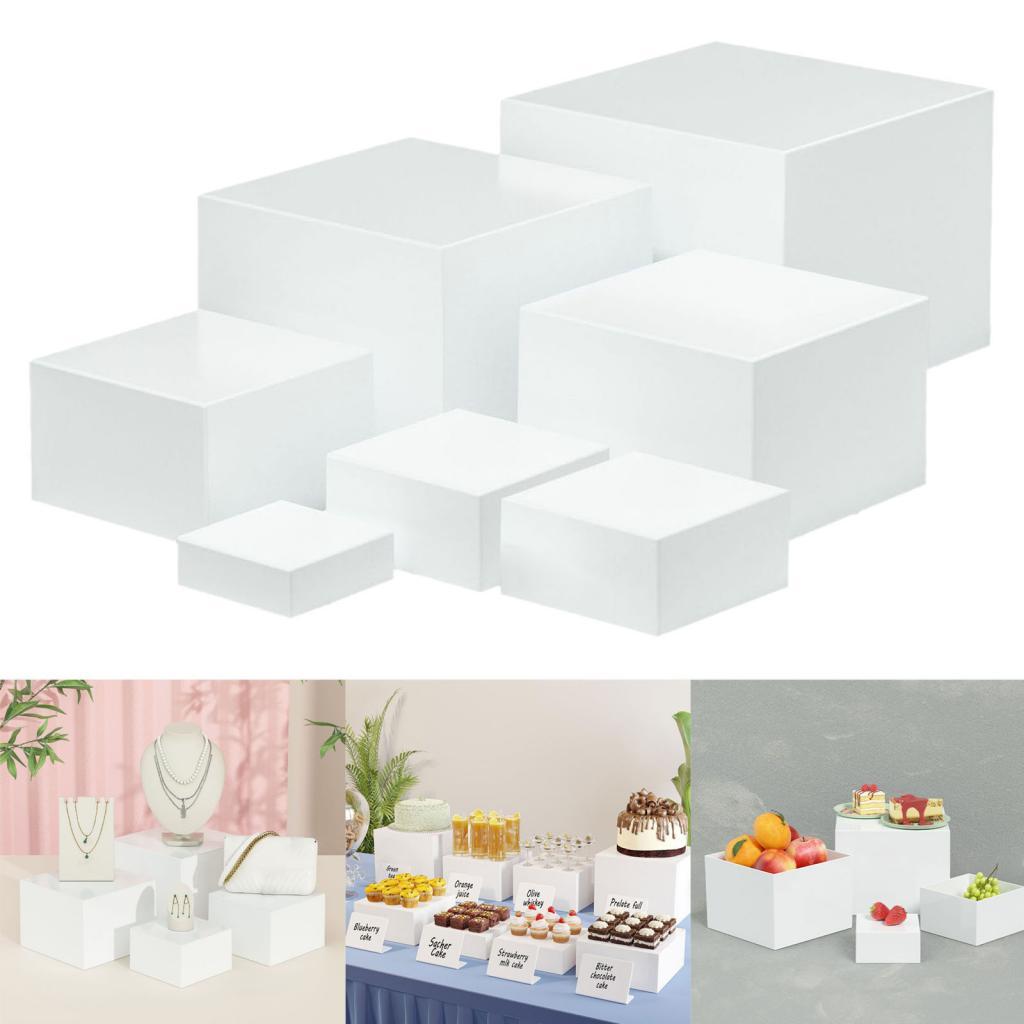 7 Pieces Acrylic Cube Display  - Food Storage Table review and price