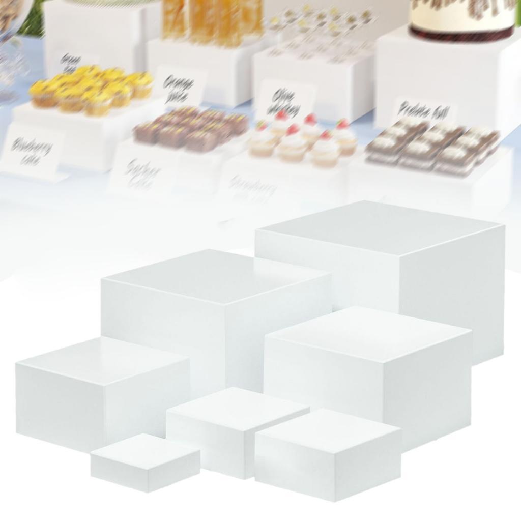 7 Pieces Acrylic Cube Display  - Food Storage Table review and price