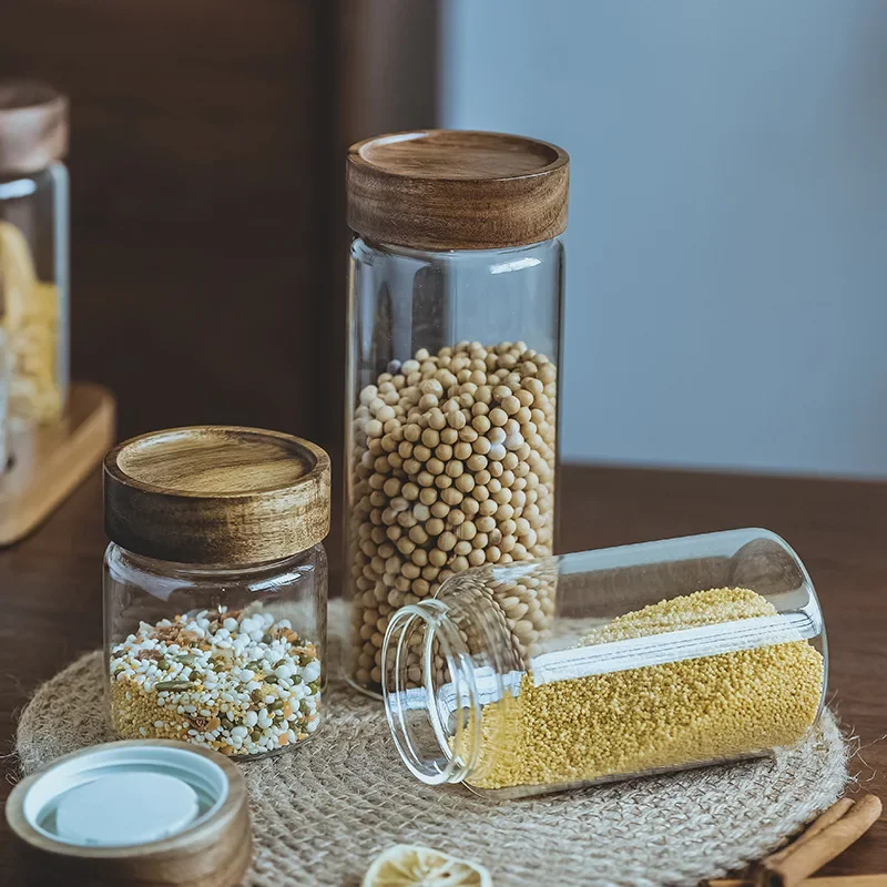 Wood Lid Orgnizer Glass Airtig - Food Storage Jar Glass review and price