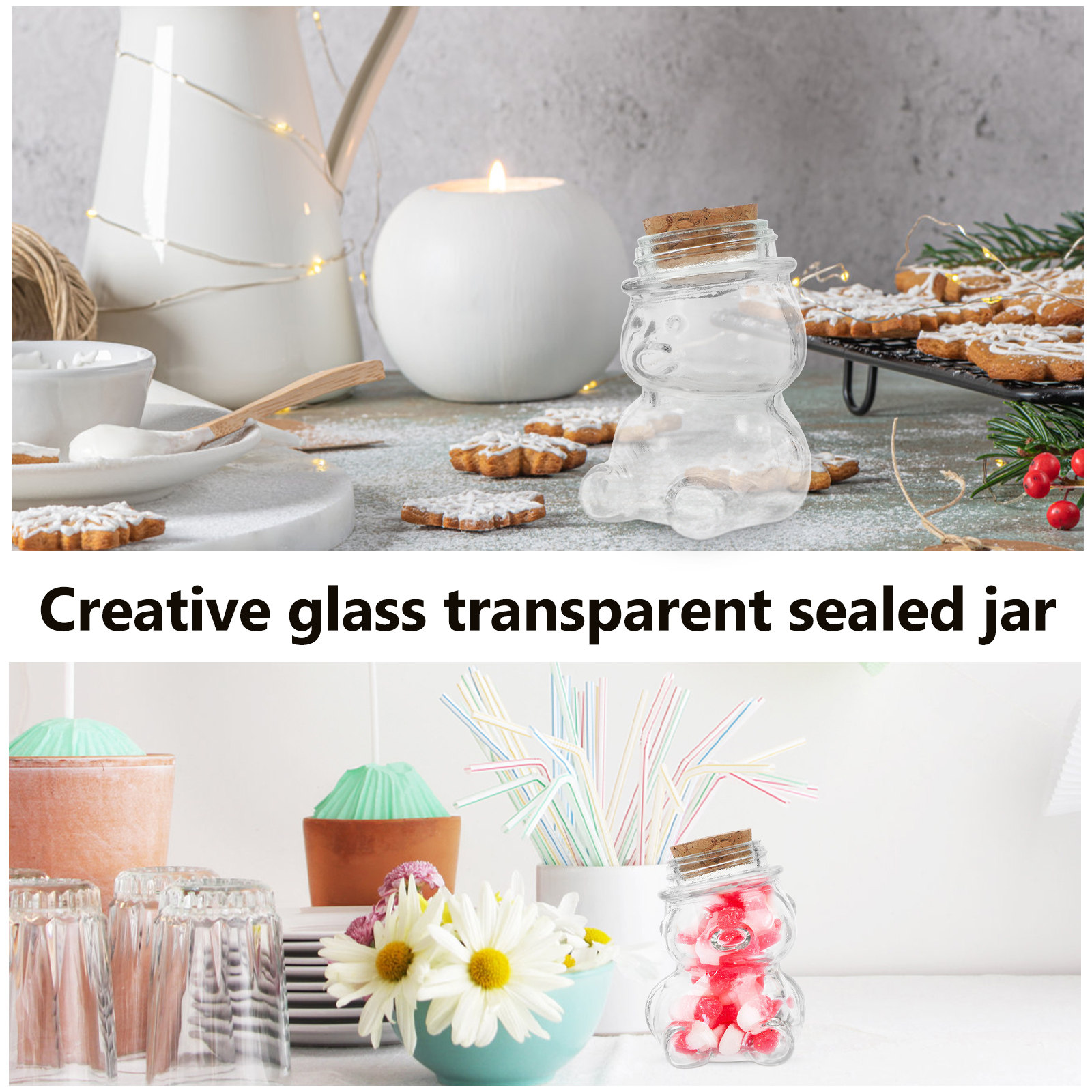 4Pcs Glass Candy Jar Set Trans - Food Storage Containers Glass review and price