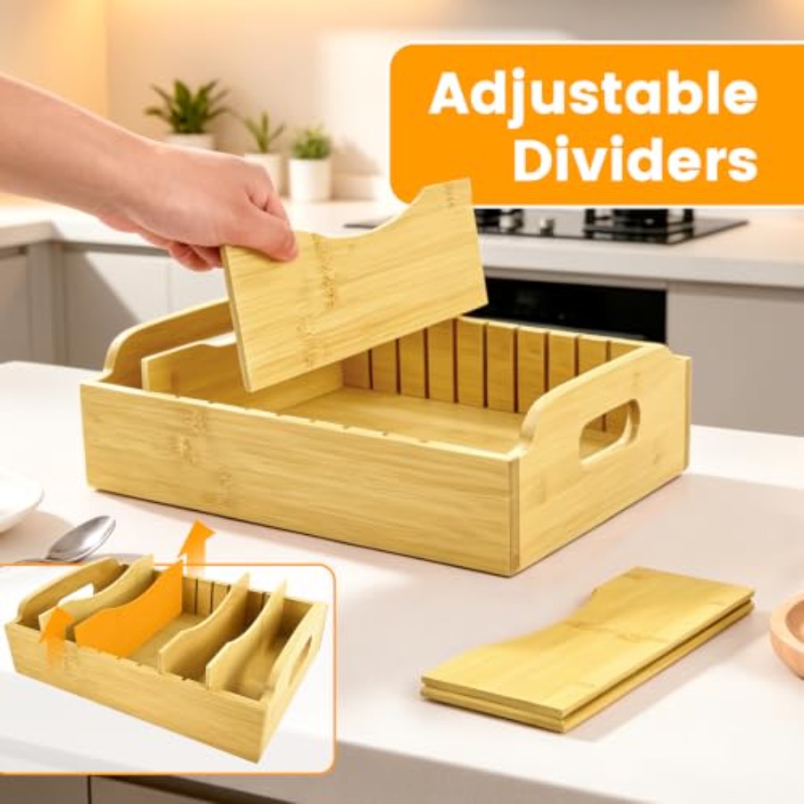 2 Pack Bamboo Lid Organizer, 1 - Food Storage Acrylic Containers review and price
