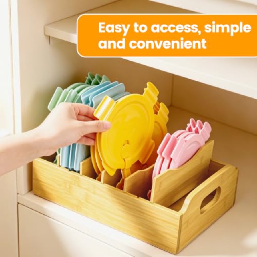 2 Pack Bamboo Lid Organizer, 1 - Food Storage Acrylic Containers review and price